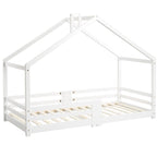 Lit cabane bois de pin blanc 90x200cm