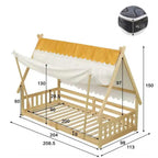 Lit cabane en bois 90x200cm